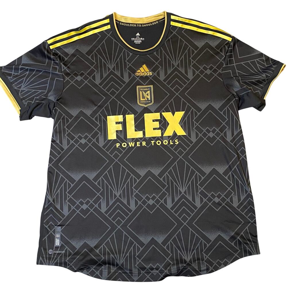 Adidas Los Angeles LA FC Soccer Jersey Aeroready 22/23 Size 2XL Black